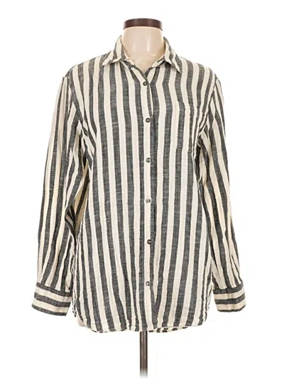 Pre-owned Z Supply Long Sleeve Button Down Shirt In Ivory