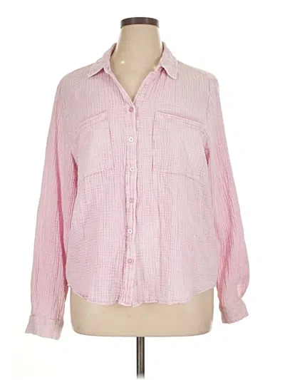 Pre-owned Z Supply Long Sleeve Button Down Shirt In Pink