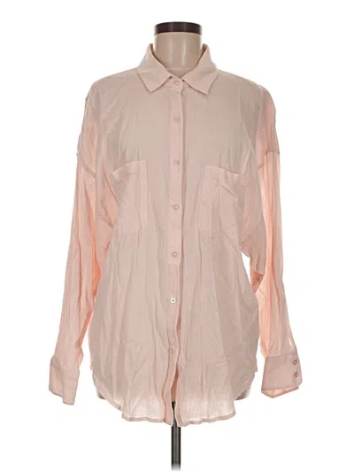 Pre-owned Z Supply Long Sleeve Button Down Shirt In Pink