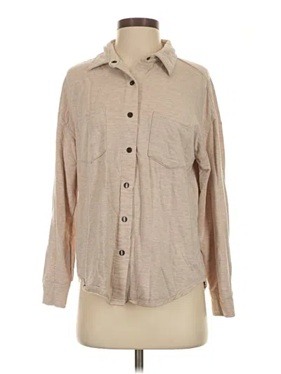Pre-owned Z Supply Long Sleeve Button Down Shirt In Tan