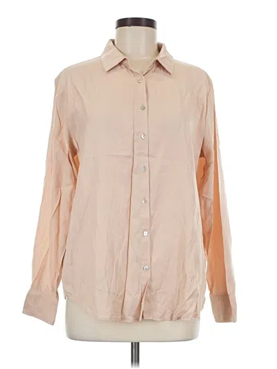 Pre-owned Z Supply Long Sleeve Button Down Shirt In Tan