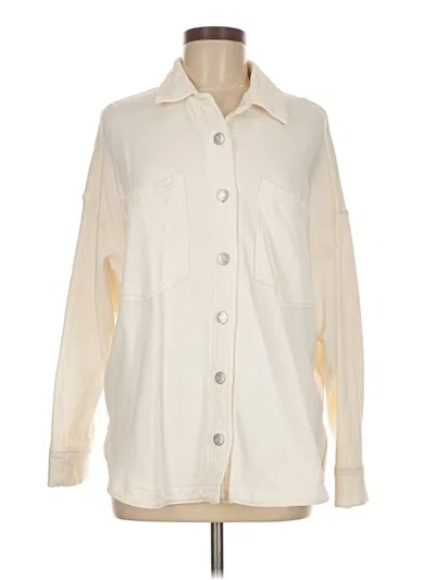 Pre-owned Z Supply Long Sleeve Button Down Shirt In White
