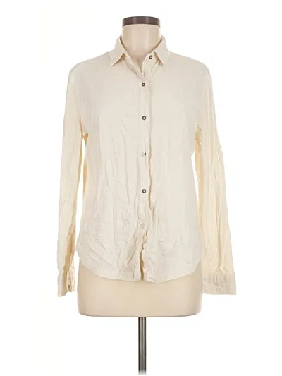 Pre-owned Z Supply Long Sleeve Button Down Shirt In White