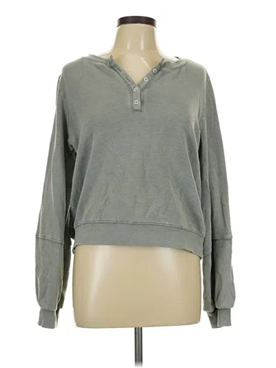 Pre-owned Z Supply Long Sleeve Henley Shirt In Gray