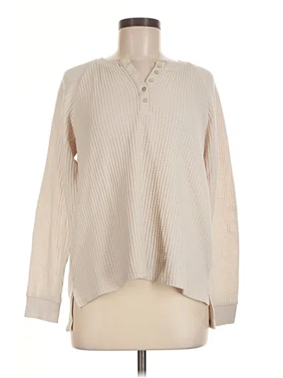 Pre-owned Z Supply Long Sleeve Henley Shirt In Tan