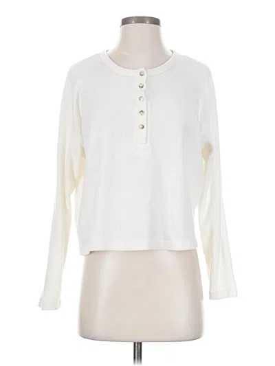 Pre-owned Z Supply Long Sleeve Henley Shirt In White