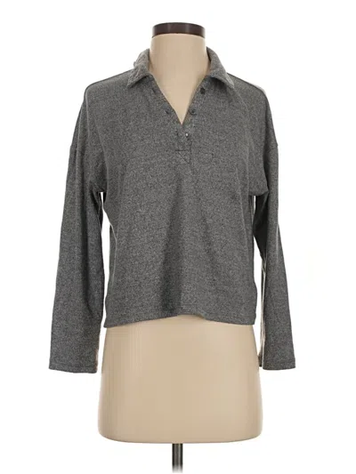 Pre-owned Z Supply Long Sleeve Polo Shirt In Gray