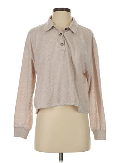 Pre-owned Z Supply Long Sleeve Polo Shirt In Tan
