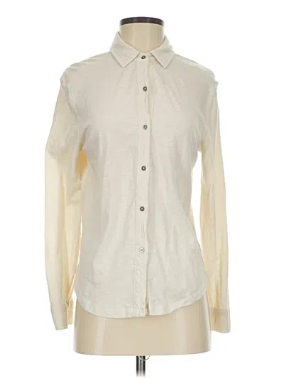 Pre-owned Z Supply Long Sleeve Polo Shirt In White