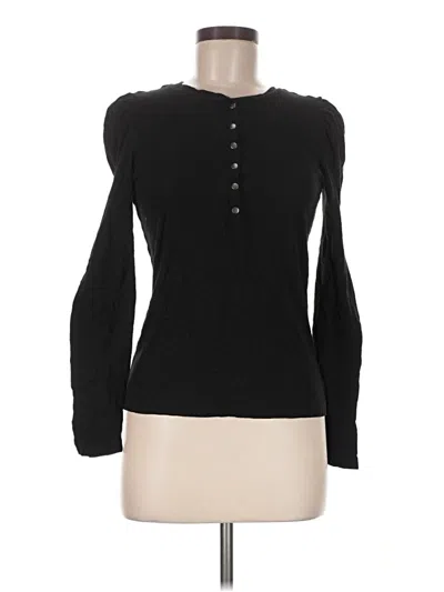 Pre-owned Z Supply Long Sleeve Top Black Keyhole Neckline Tops
