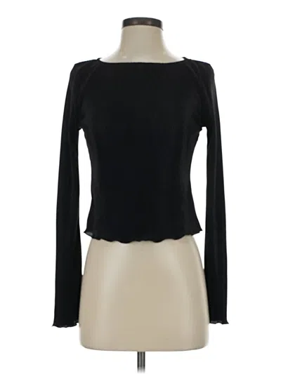 Z Supply Long Sleeve Top Black Sweetheart Neckline Tops