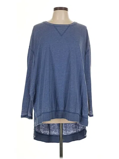 Pre-owned Z Supply Long Sleeve Top Blue Crew Neck Tops