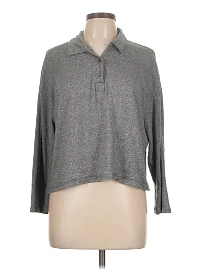 Pre-owned Z Supply Long Sleeve Top Gray Cowl Neck Tops