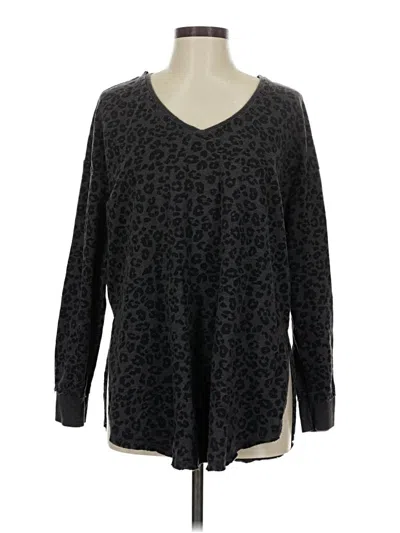 Pre-owned Z Supply Long Sleeve Top Gray V Neck Tops