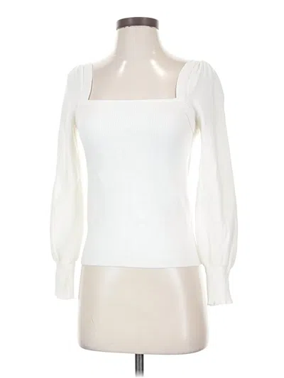 Pre-owned Z Supply Long Sleeve Top Ivory Square Neckline Tops