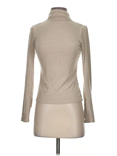 Pre-owned Z Supply Long Sleeve Top Tan Turtleneck Tops In Brown