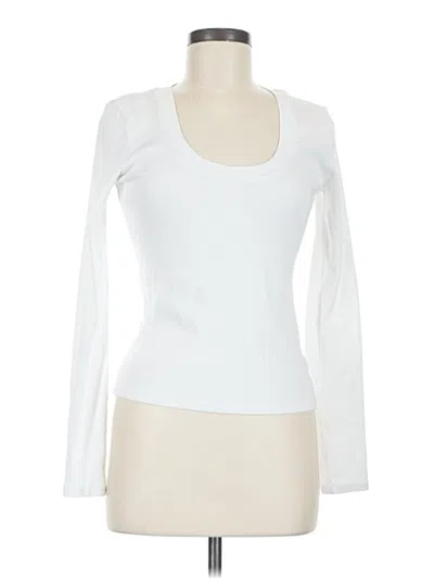 Pre-owned Z Supply Long Sleeve Top White Scoop Neck Tops