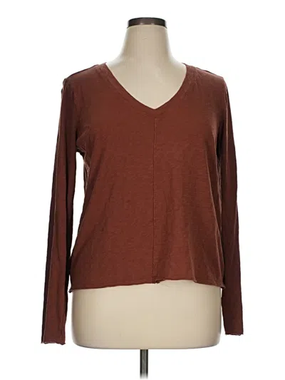 Pre-owned Z Supply Long Sleeve T-shirt In Brown