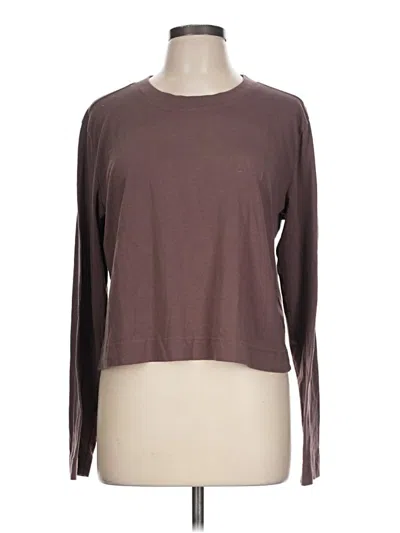Pre-owned Z Supply Long Sleeve T-shirt In Brown
