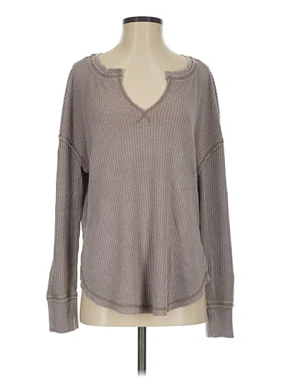 Pre-owned Z Supply Long Sleeve T-shirt In Gray