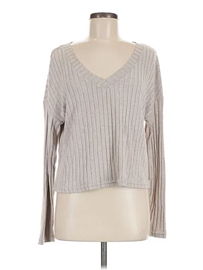 Pre-owned Z Supply Long Sleeve T-shirt In Gray
