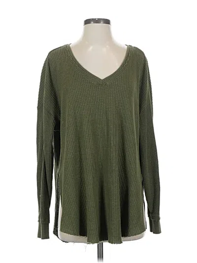 Pre-owned Z Supply Long Sleeve T-shirt In Green