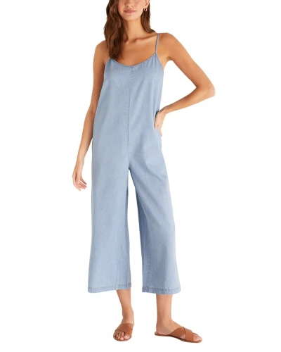 Z Supply Long Walks Chambray Jumpsuit In Blue