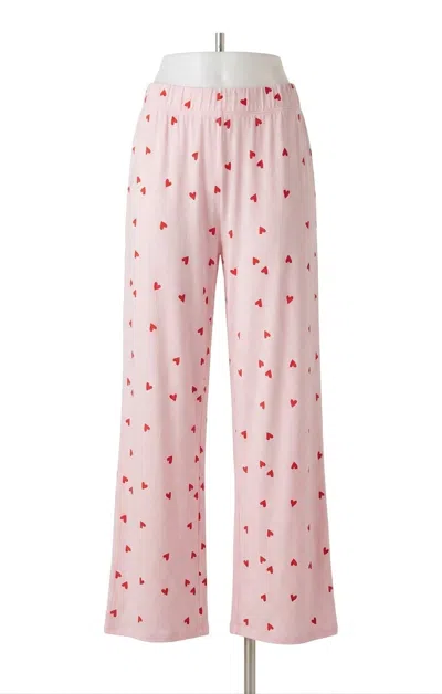 Z Supply Lounge Luxe Heart Pant In Pink Marshmallow