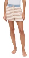 Z Supply Low Key Stripe Shorts Evening Sand In Multi