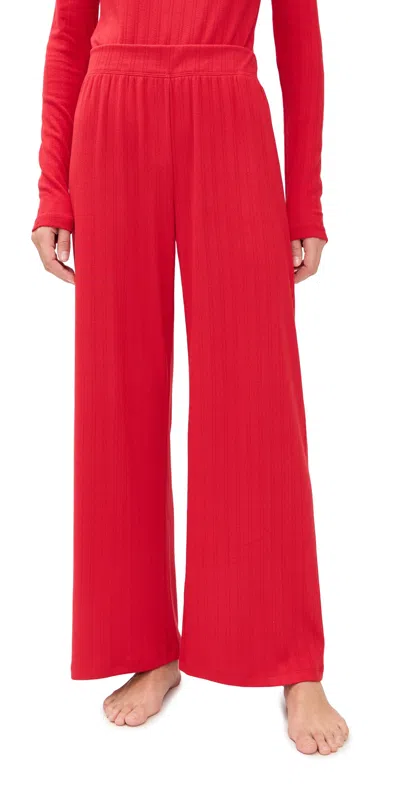 Z Supply Luxe Pointelle Pants Festive Red
