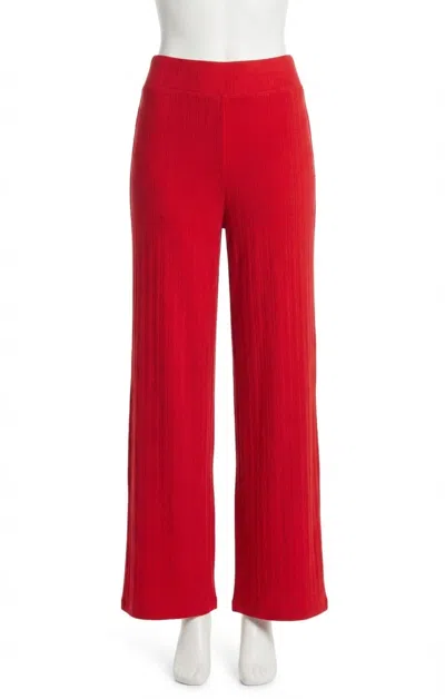 Z Supply Luxe Pointelle Pants In Festive Red