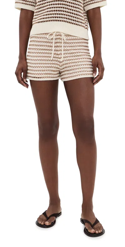 Z Supply Lyla Striped Sweater Shorts Taro In Neutral
