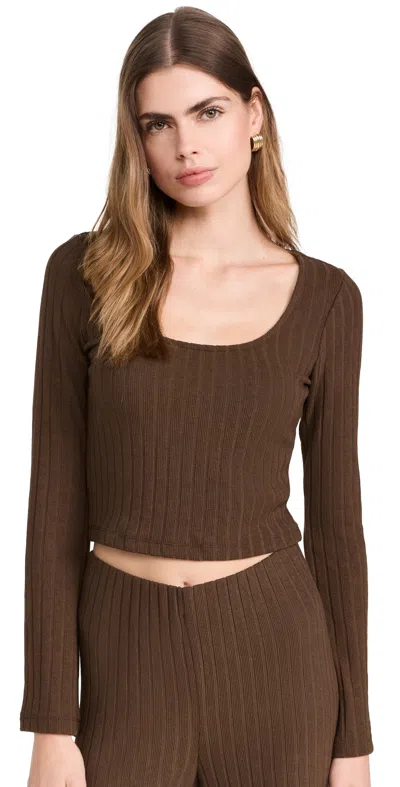 Z Supply Madeline Top Dark Chocolate In Brown