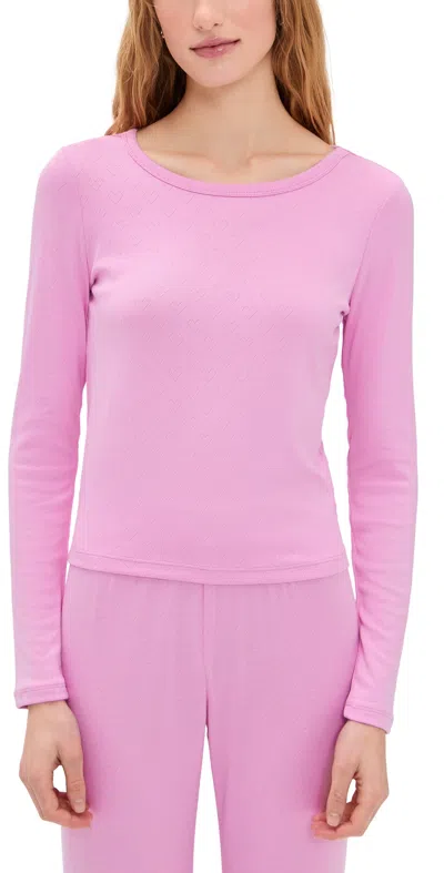 Z Supply Maison Pointelle Top Pink Crush