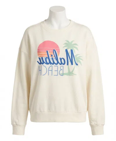 Z Supply Malibu Beach Sunday Sweatshirt In Sea Salt In White