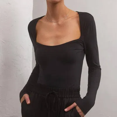 Z Supply Mara Knotted Top In Black