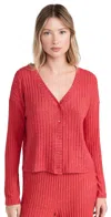 Z Supply Mara Long Sleeve Cardigan Haute Red In Haute Red