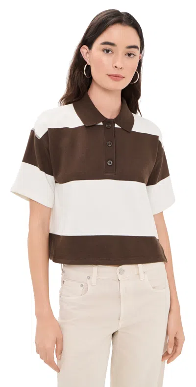 Z Supply Mariner Polo Top Dark Chocolate In Brown