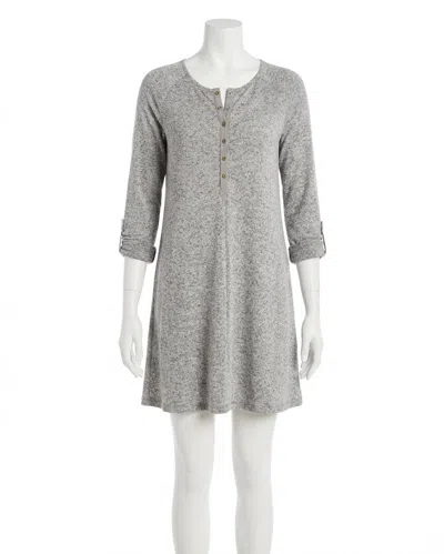 Z Supply Marled Henley Dress In Heather Grey In Gray