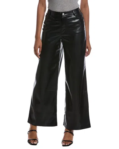 Z Supply Marli Wide Leg Leather Pant In Black