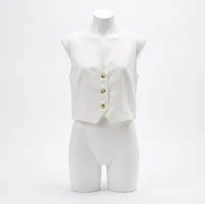Z Supply Marta Linen Vest In White In Multi