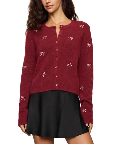 Z Supply Medina Bow Crewneck Cardigan In Red