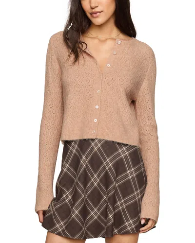 Z Supply Medina Open Knit Cropped Cardigan In Brown