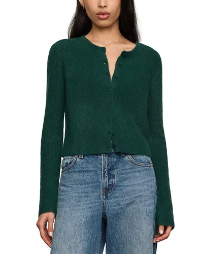 Z Supply Medina Open Knit Cropped Cardigan In Green