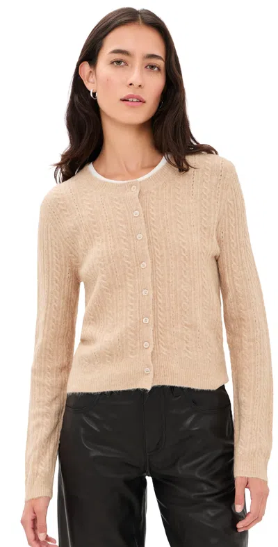 Z Supply Medina Pointelle Cardigan Macaroon In Neutral