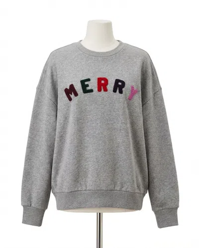 Z Supply Merry Sunday Sweatshirt In Heather Grey In Gray