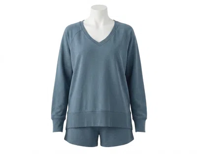 Z Supply Modern V-neck Weekender Sweatshirt In Boathouse In Blue