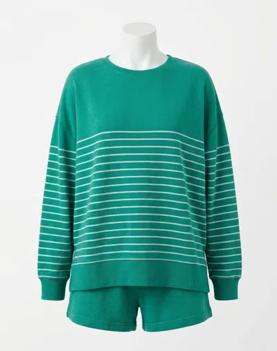 Z Supply Modern Weekender Stripe Sweatshirt In La Palma In Blue