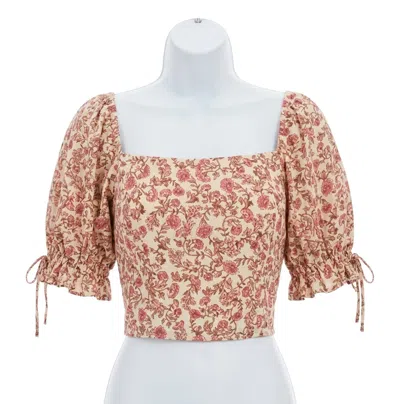 Z Supply Moira Floral Top In Sandshell In Brown