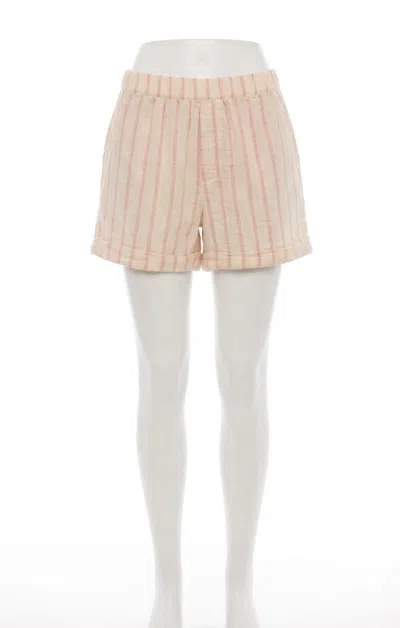 Z Supply Morning Stripe Short In Bone In Pink